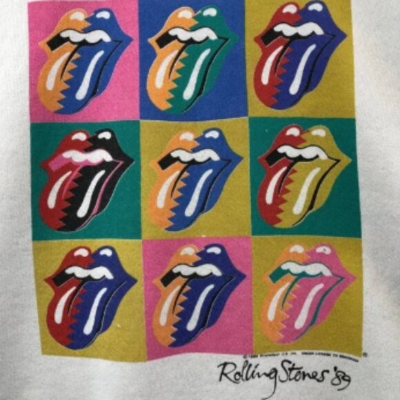 Vintage 1989 Rolling Stones North American Tour Andy Warhol Sweatshirt Size L - Picture 2 of 13
